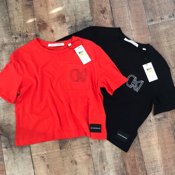 Last Sale🎉New Orange Calvin Klein Crop Top T - Picture 8 of 8